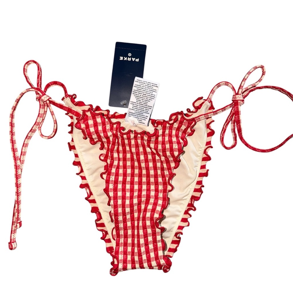 Parke X Target Red Gingham Ruffle Tie-Side Bikini Bottoms